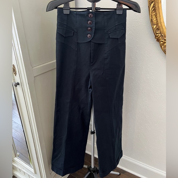 Nanette Lapore Ultra High Rise Tuxeso Corset Back Button-Front Pants - Picture 1 of 7